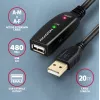Axagon ADR-220 USB 2.0 A-M -> A-F aktyvus ilginimo/kartotuvas kabelis 20 m