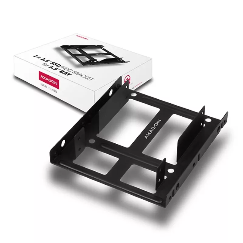 Axagon RHD-225 metalinis rėmas 2x 2,5 colio HDD/SSD į 3,5 colio lizdą, ventiliatoriaus tvirtinimas