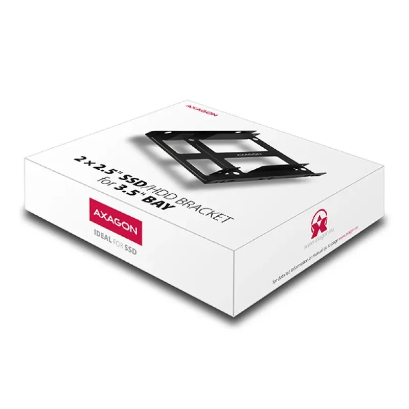Axagon RHD-225 metalinis rėmas 2x 2,5 colio HDD/SSD į 3,5 colio lizdą, ventiliatoriaus tvirtinimas