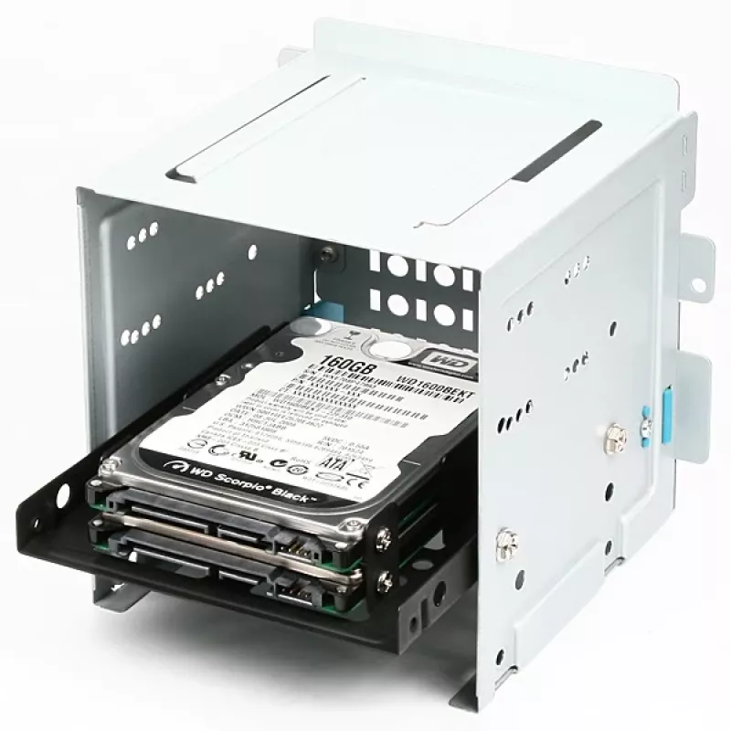 Axagon RHD-225 metalinis rėmas 2x 2,5 colio HDD/SSD į 3,5 colio lizdą, ventiliatoriaus tvirtinimas