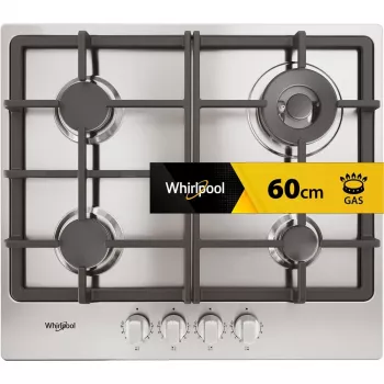 Whirlpool TGML 661 IX R įmontuojama dujinė kaitlentė, nerūdijantis plienas, 58 cm, 4 zonos