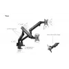 ICY BOX IB-MS314-T 81,3 cm (32 inch) Monitoriaus laikiklis stalas Juodas