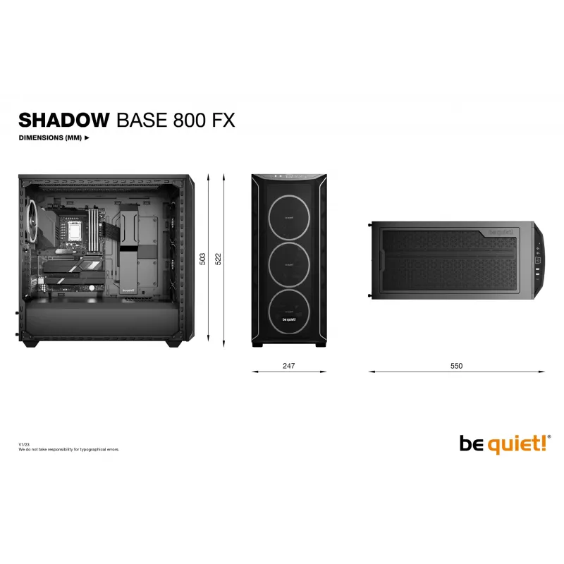 Kompiuterio korpusas be quiet! Shadow Base 800 FX Midi Tower Juodas