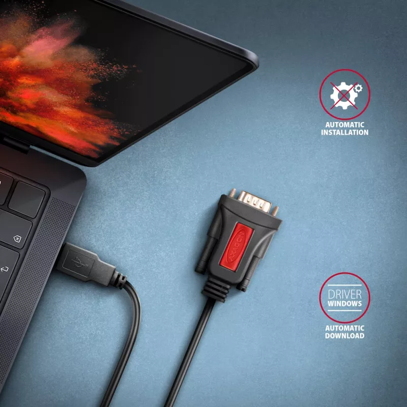AXAGON ADS-1PSN USB-A 2.0 – RS-232 DB9-M adapteris su Prolific lustu, 1,5 m