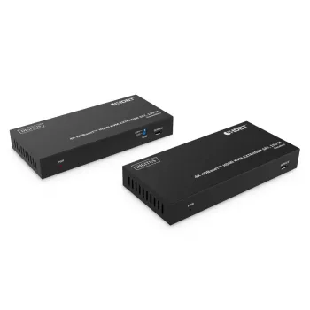 DIGITUS HDBaseT KVM Prailgintuvų rinkinys - 150 m 4K/60Hz USB 1.1 PoC IR juodas