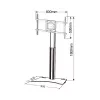 Techly ICA-TR39 grindinis televizoriaus stovas, 32–70 colių, 40 kg, VESA 800x400, juodas/sidabrinis