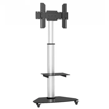 Techly ICA-TR3SL grindinis stovas su lentyna vežimėlis TV LCD/LED/Plasma 37-70 col. sidabrinis