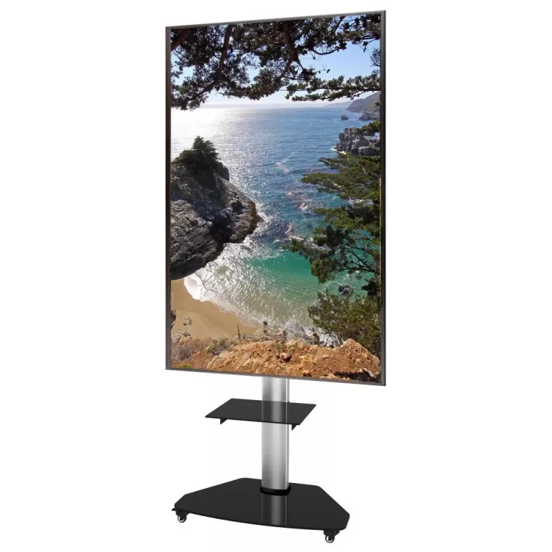 Techly ICA-TR3SL grindinis stovas su lentyna vežimėlis TV LCD/LED/Plasma 37-70 col. sidabrinis