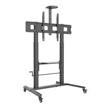 Multimedijos vežimėlis TECHLY ICA-TR230 juodas plokščiaekraniams iki 110 colių, VESA 900x600, aukštis 1850 mm, apkrova 120 kg