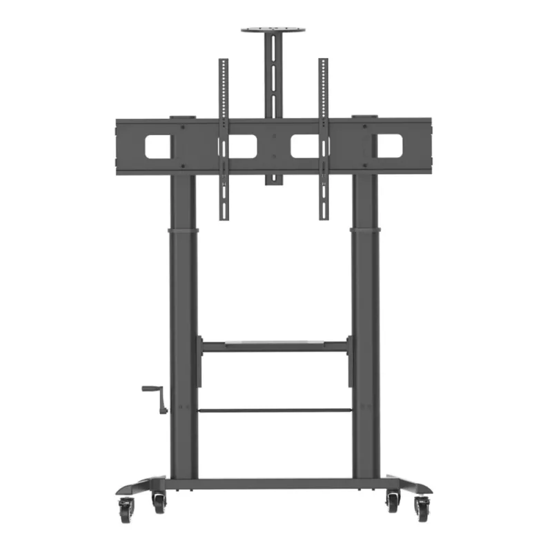 Multimedijos vežimėlis TECHLY ICA-TR230 juodas plokščiaekraniams iki 110 colių, VESA 900x600, aukštis 1850 mm, apkrova 120 kg