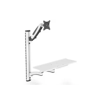 DIGITUS Darbo stotis monitoriui, klaviatūrai ir pelei ant sienos 32 col. 8 kg VESA 75x75/100x100 balta/juoda