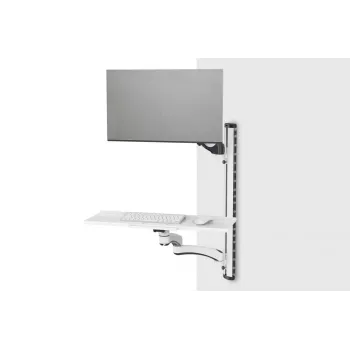 DIGITUS Darbo stotis monitoriui, klaviatūrai ir pelei ant sienos 32 col. 8 kg VESA 75x75/100x100 balta/juoda