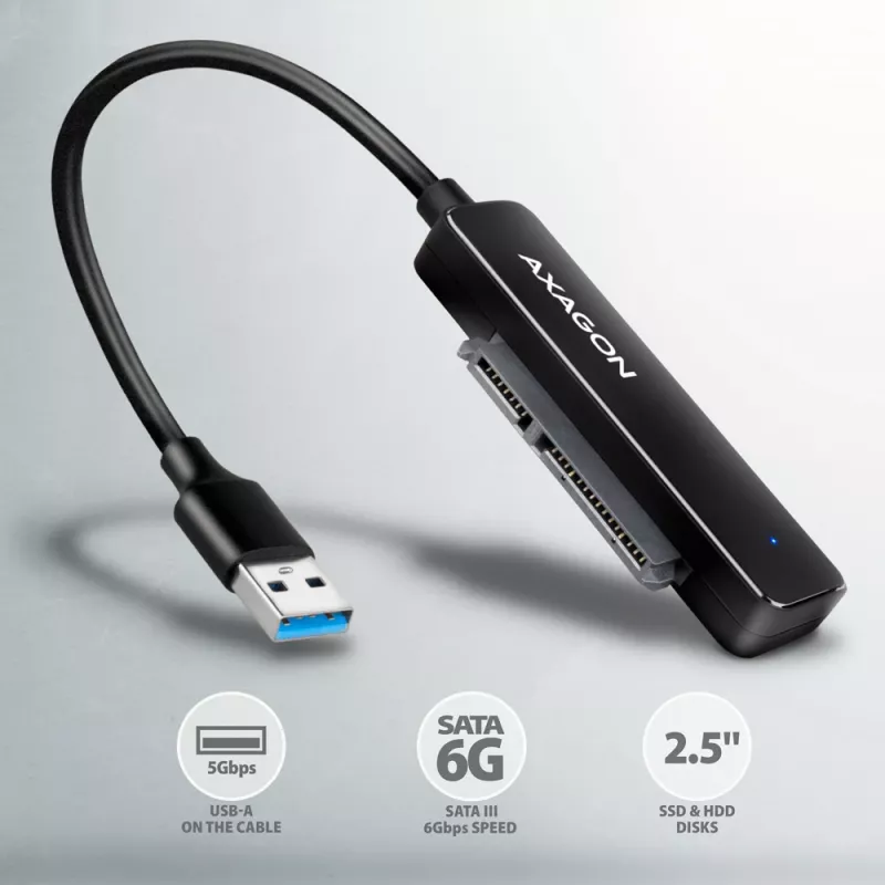 Axagon ADSA-FP2A sąsajos plokštė USB 3.2 Gen 1 SATA vyriškas Juoda