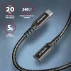 Prailginimo laidas Axagon BUCM32-CF10AB SPEED+ USB-C 20 Gbps 1 m