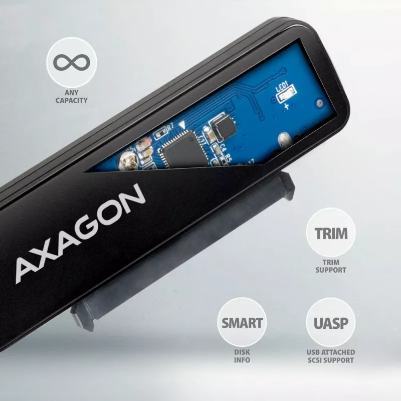 Adapteris Axagon ADSA-FP2C USB-C 5Gbps - SATA 6G, 2.5 inch SSD/HDD SLIM