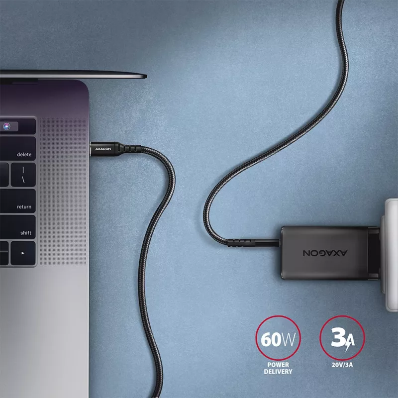 USB laidas Axagon BUCM-CM10AB 1m USB 2.0 USB-C juodas