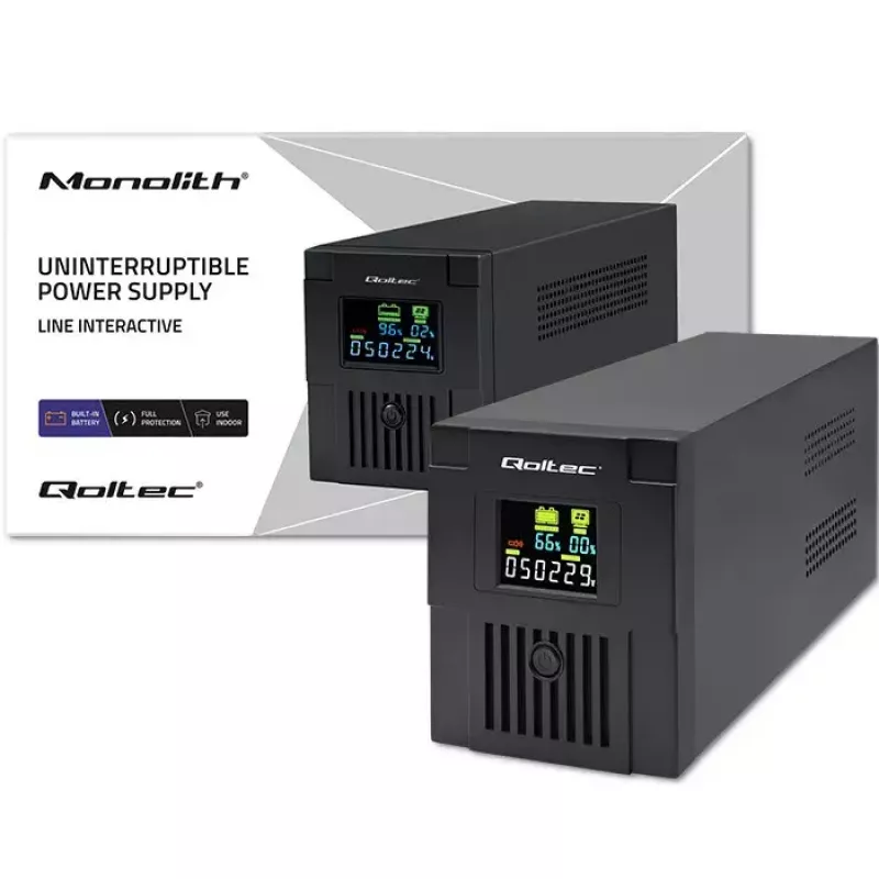 Nepertraukiamo maitinimo šaltinis Qoltec 53771 2 kVA 1200 W 2 AC lizdai