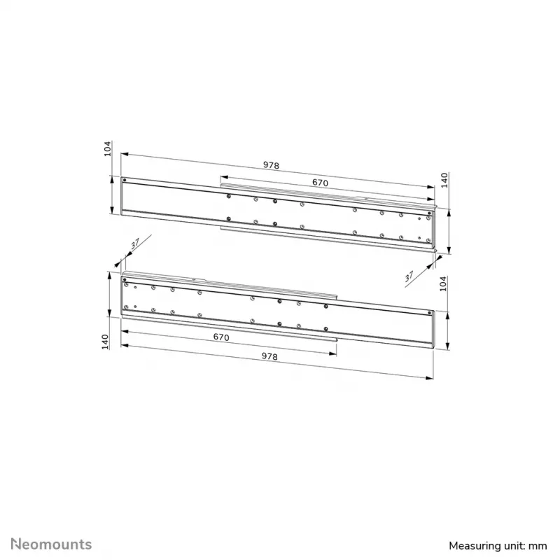Neomounts ADM-875BL2 Dvigubo ekrano adapteris 42-65 colių