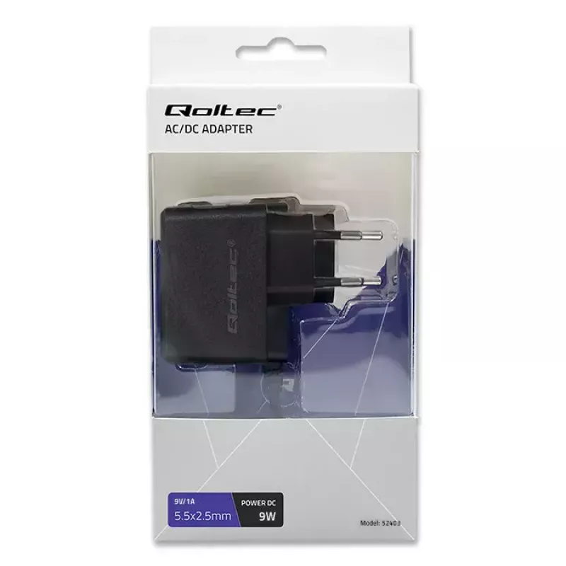 Maitinimo adapteris Qoltec 52403 vidaus 9W juodas 220-240V