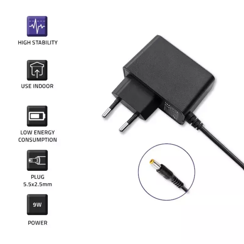 Maitinimo adapteris Qoltec 52403 vidaus 9W juodas 220-240V