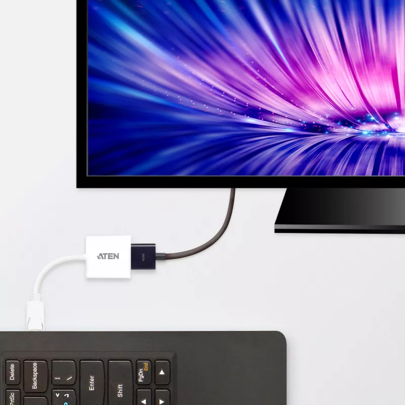 ATEN DisplayPort į HDMI adapteris, PC: iki UXGA / HDTV: iki 1080i, 1080p