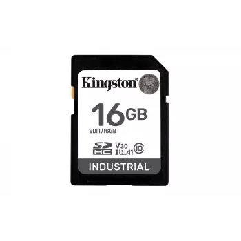 Kingston Technology 16G SDHC Industrial pSLC, 16 GB, SDHC, 10 klasė, UHS-I, 100 MB/s, 80 MB/s