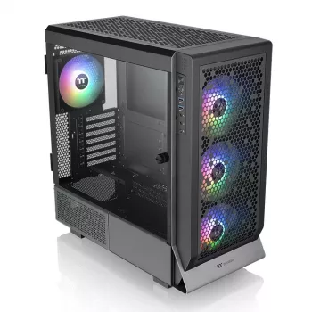 Korpusas THERMALTAKE Ceres 500 TG ARGB Midi Tower Juodas — Grūdintas Stiklas, EATX, 3x140mm Priekyje, USB-C