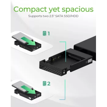 ICY BOX RAID dėklas 2x HDD/SSD USB 3.2 Gen 2 Type-C® / Type-A sąsaja