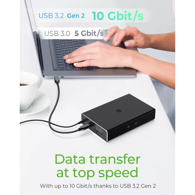 ICY BOX RAID dėklas 2x HDD/SSD USB 3.2 Gen 2 Type-C® / Type-A sąsaja