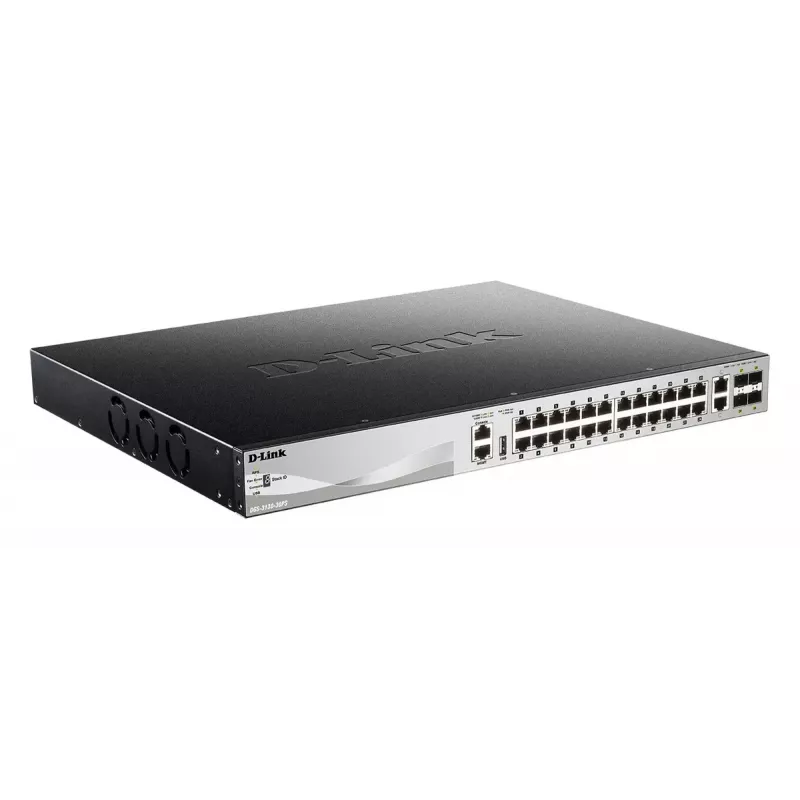 D-Link DGS-3130-30PS/E valdomas L3 Gigabit Ethernet (10/100/1000) jungiklis su PoE, pilkas