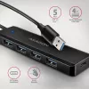 Axagon HUE-C1A 4x USB 5Gbps kelioninis USB centras, USB-C maitinimo įvadas, 19 cm USB-A laidas