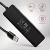 Axagon HUE-C1A 4x USB 5Gbps kelioninis USB centras, USB-C maitinimo įvadas, 19 cm USB-A laidas