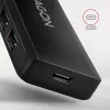 USB-C kelionių stotelė Axagon HUE-C1C 4x USB 5Gbps, USB-C maitinimo įvadas, 19 cm USB-C laidas
