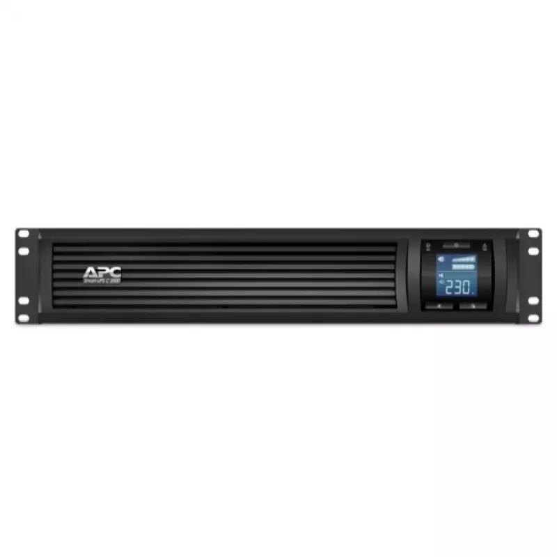 APC Smart-UPS C linijinis-interaktyvus 2000VA, 2U stovo montavimui, 230V, 6x IEC C13, USB ir RS232, AVR, grafinis LCD