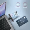 Axagon CRE-SMPA USB-A Smart / ID kortelių kišeninis skaitytuvas, USB 2.0, juodas, 13 g
