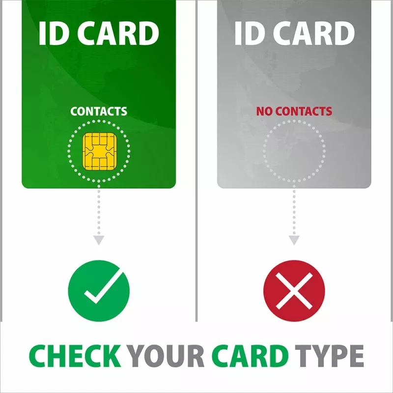 Axagon CRE-SMPA USB-A Smart / ID kortelių kišeninis skaitytuvas, USB 2.0, juodas, 13 g