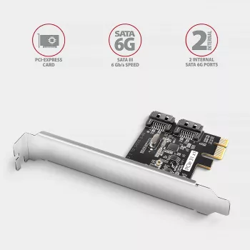 Vidinis SATA adapteris Axagon PCES-SJ2 PCIe 2 Gbit/s juodas