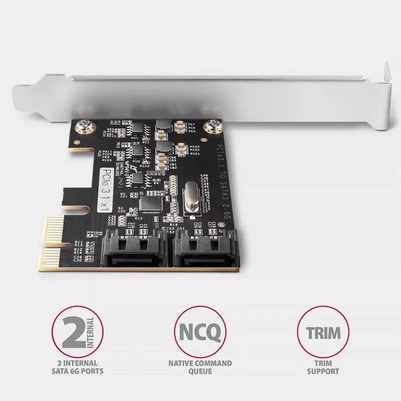 Vidinis SATA adapteris Axagon PCES-SJ2 PCIe 2 Gbit/s juodas