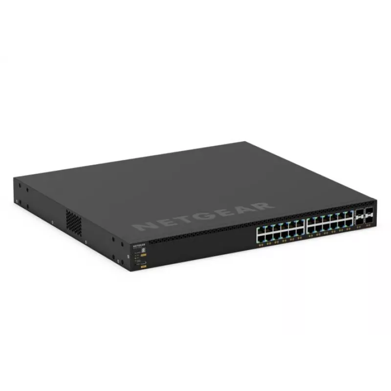 NETGEAR GSM4328-100AJS valdomas L3 Gigabit Ethernet (10/100/1000) Power over Ethernet (PoE) jungiklis 1U juodas