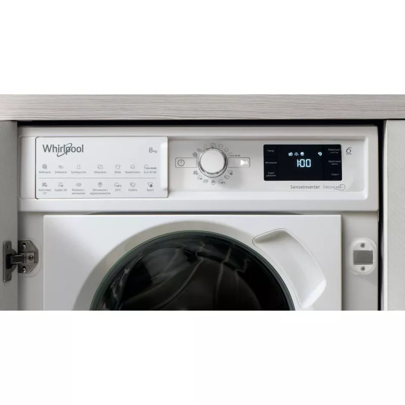 Whirlpool BI WMWG 81485 PL įmontuojama skalbyklė priekinio pakrovimo 8 kg 1400 aps/min balta