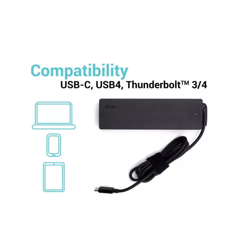 Universalus įkroviklis i-tec USB-C PD 3.0 100W vidaus naudojimui, juodas