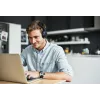 Belaidės ausinės ant ausų JVC HA-S36W-A-U — Bluetooth 5.2, 35 h veikimo laikas, įmontuotas mikrofonas, mėlyna