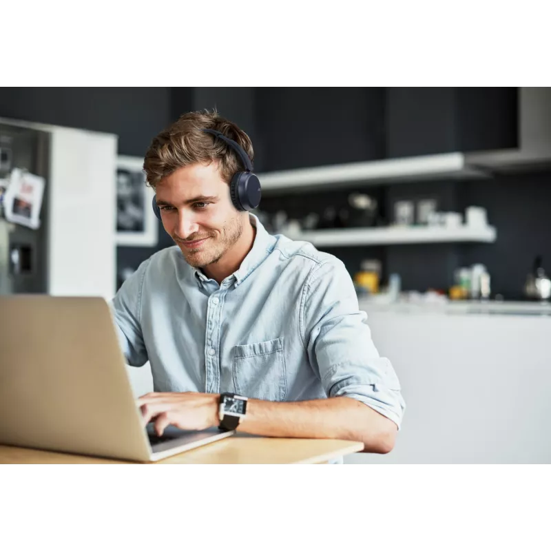 Belaidės ausinės ant ausų JVC HA-S36W-A-U — Bluetooth 5.2, 35 h veikimo laikas, įmontuotas mikrofonas, mėlyna