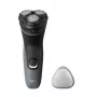 Philips Shaver 1000 Series S1142/00 elektrinis skustuvas, sukamasis, juodas, pilkas, PowerCut ašmenų sistema, SH30, 2 metai, baterija