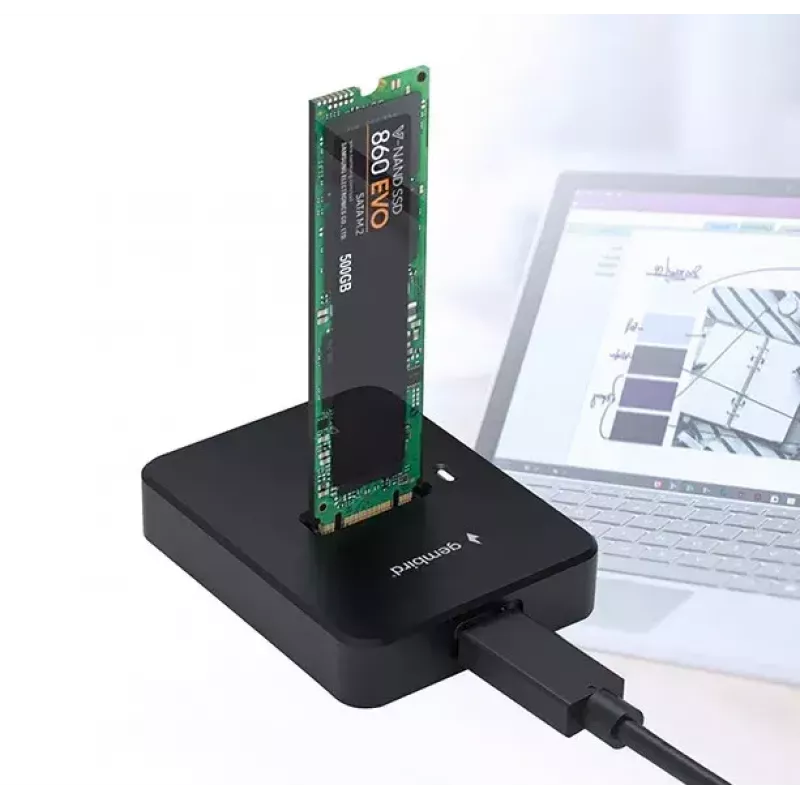 Gembird DD-U3M2 - SSD-Dockingstation - M.2 - M.2 Card (PCIe NVMe & SATA) - USB 3,2 (Gen 2) - Schwarz (DD-U3M2)