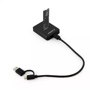 Gembird DD-U3M2 - SSD-Dockingstation - M.2 - M.2 Card (PCIe NVMe & SATA) - USB 3,2 (Gen 2) - Schwarz (DD-U3M2)