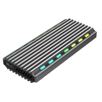 SSD dėklas GEMBIRD EE2280-U3C-03 Juodas vienam M.2 diskui, USB 3.2 Gen 2 (10 Gbit/s), USB Type-C, aliuminis