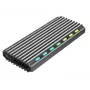 SSD dėklas GEMBIRD EE2280-U3C-03 Juodas vienam M.2 diskui, USB 3.2 Gen 2 (10 Gbit/s), USB Type-C, aliuminis