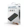 GEMBIRD EE2280-U3C-03 išorinė M.2 NVMe/SATA SSD dėžutė, USB 3.1 Gen 2 (10 Gbit/s), USB Type-C, RGB, aliumininė
