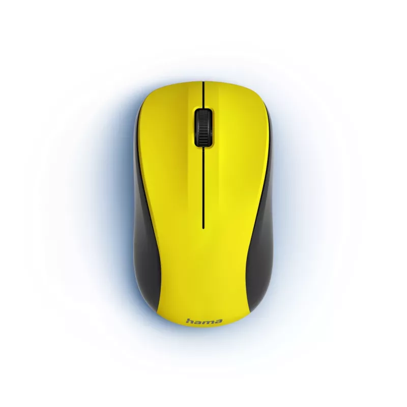 Hama MW-300 V2 belaidė optinė pelė, ambidekstrinė, 1200 DPI, juoda/geltona